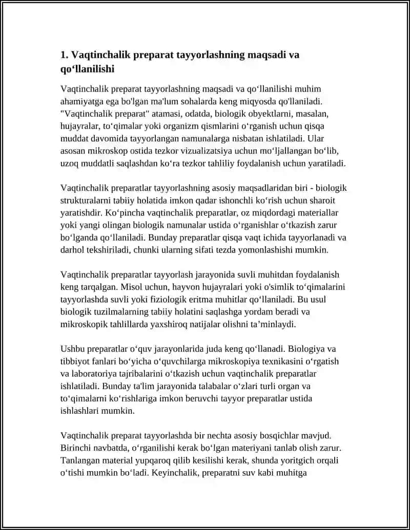 VAQTINCHALIK PREPARAT TAYYORLASH. DOIMIY PREPARAT TAYYORLASH TEXNIKASI 4