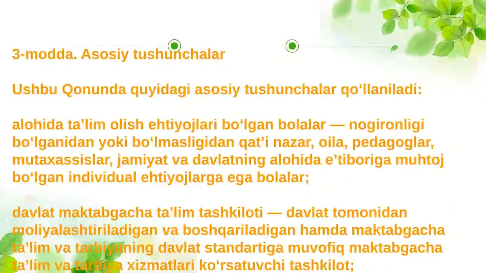 Maktabgacha  taʼlim  va tarbiya  standarti va undagi  rivojlantiruvchi muhitni tashkil etishgaqoʻyiladigantalablar 4