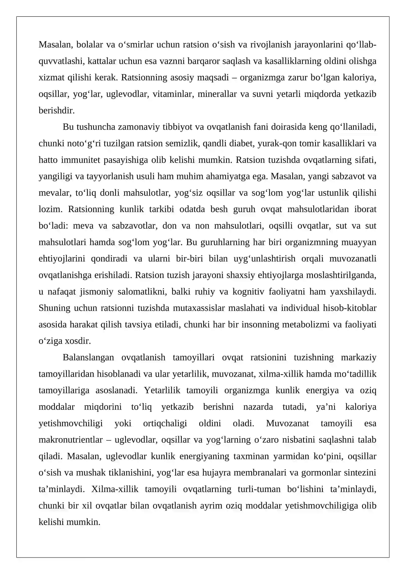 Ovqat ratsionini tuzish 4