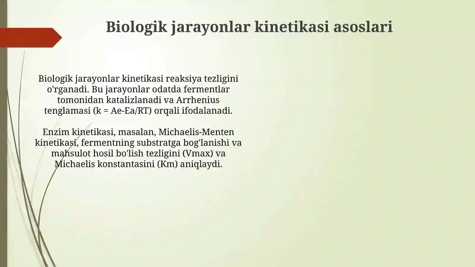 Biologik jarayonlar kinetikasiga havo haroratining ta'siri va faollanish energiyasi 4