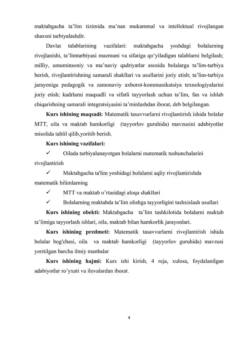 BOLALARNING ILK MATEMATIK TUSHUNCHALARINI RIVOJLANTIRISHDA MTT, OILA VA MAKTAB O'RTASIDAGI HAMKORLIK 4