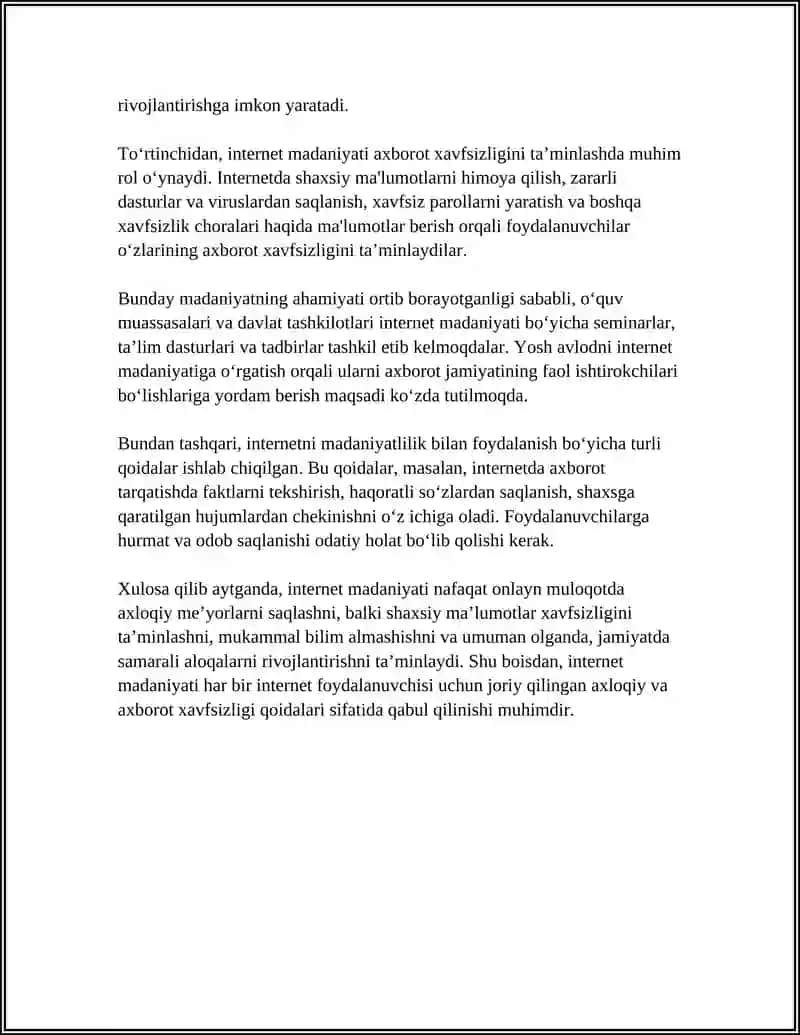INTERNET MADANIYATI HAQIDA TUSHUNCHA 4
