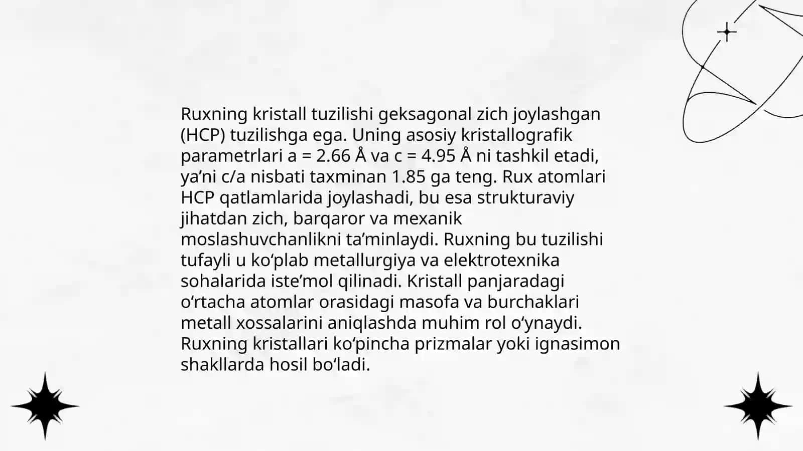 Rux tabiiy birikmalari, tuzulishi, olinish usullari, fizikaviy va kimyoviy xossalari hamda o'ziga xos xususiyatlari 4