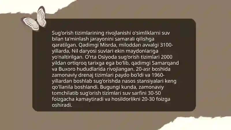 O'rta Osiyoda dehqonchilik va chorvachilikni vujudga kelishi 4