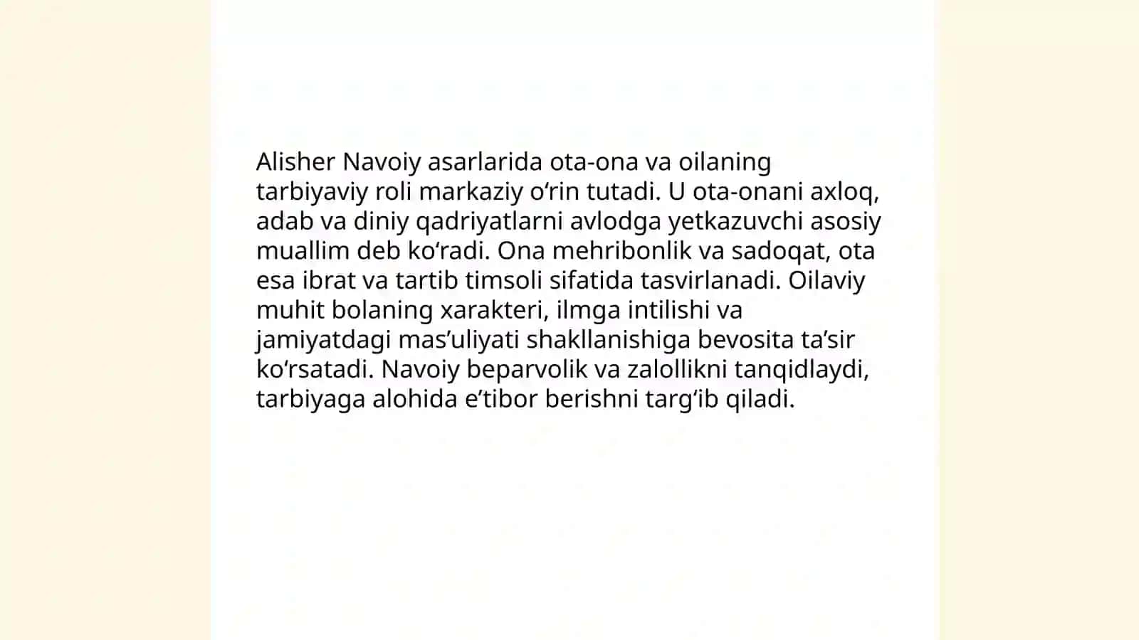 Alisher Navoiy asarlarida bola tarbiyasi 4