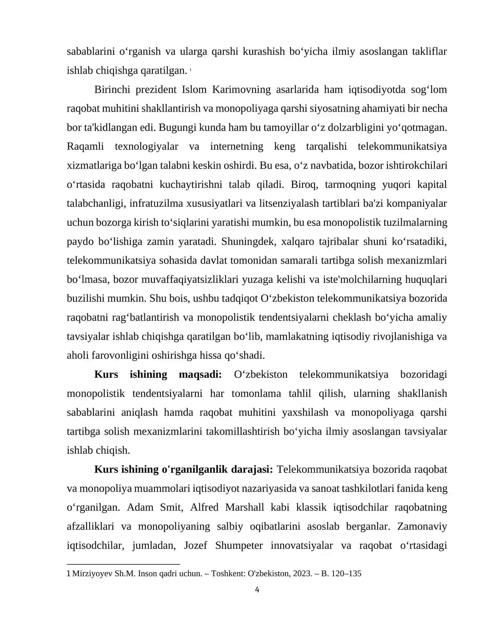 O'ZBEKISTON TELEKOMMUNIKATSIYA BOZORIDA MONOPOLISTIK TENDENTSIYALAR TAHLILI 4