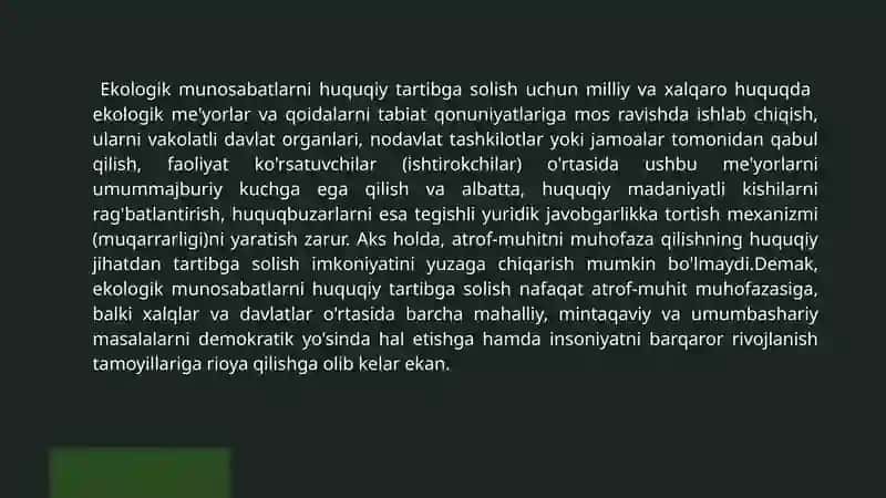 ATROF- MUHIT MUHOFAZASINING EKOLOGIK HUQUQIY ASOSLARI 4