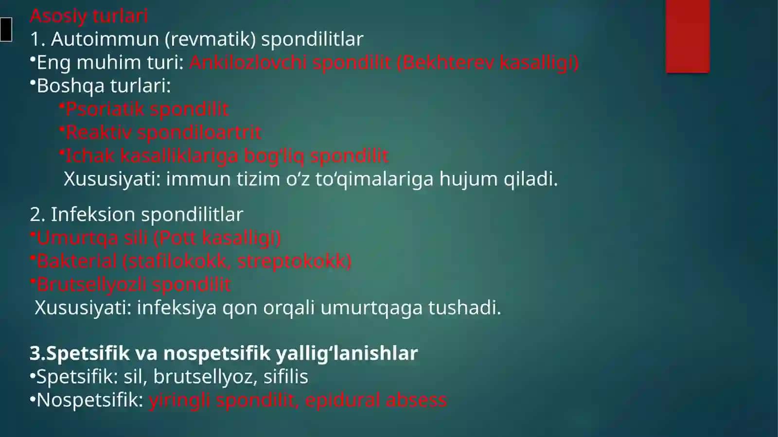 Umurtqa yallig’lanish va degenerativ-distrofik kasalliklari 4