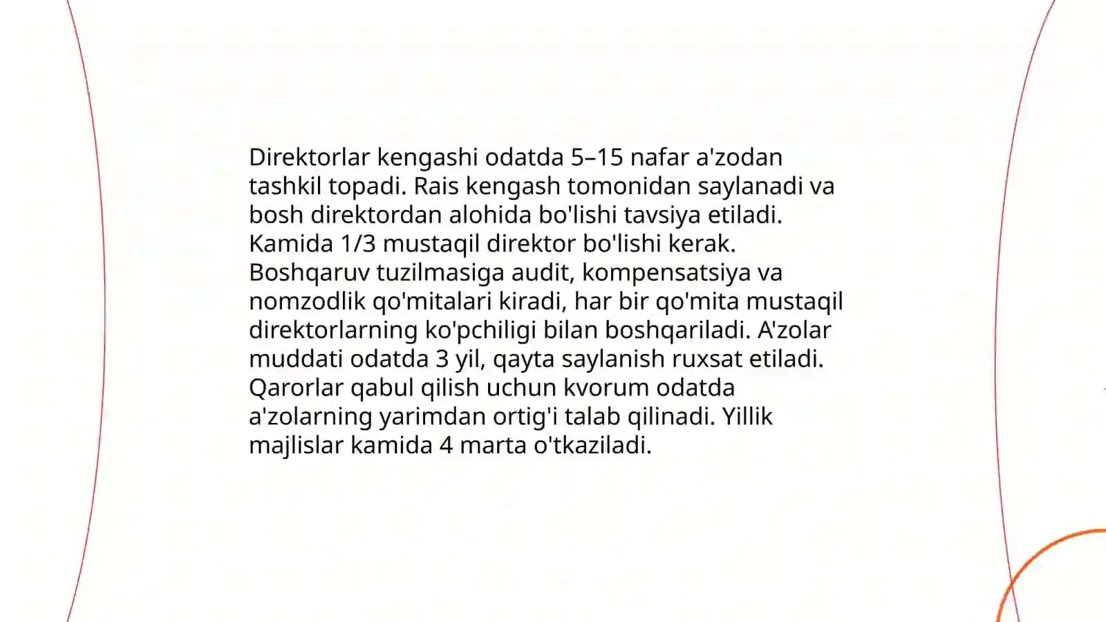 Direktorlar Kengashlarining tashkil etilishi va xulq-atvori 4