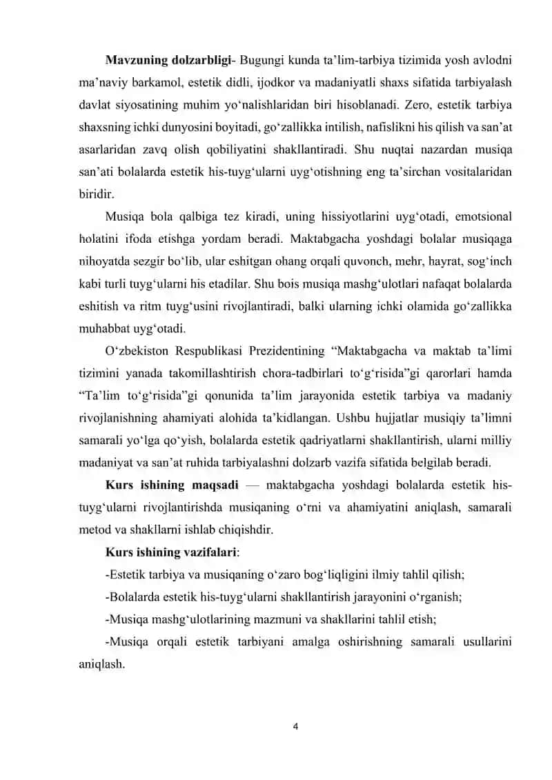 Musiqa yordamida bolalarda estetik his tuygʻularini uygʻotish 4