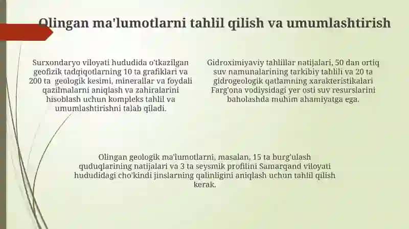Geologik Sharoitlar va Boyliklar 4