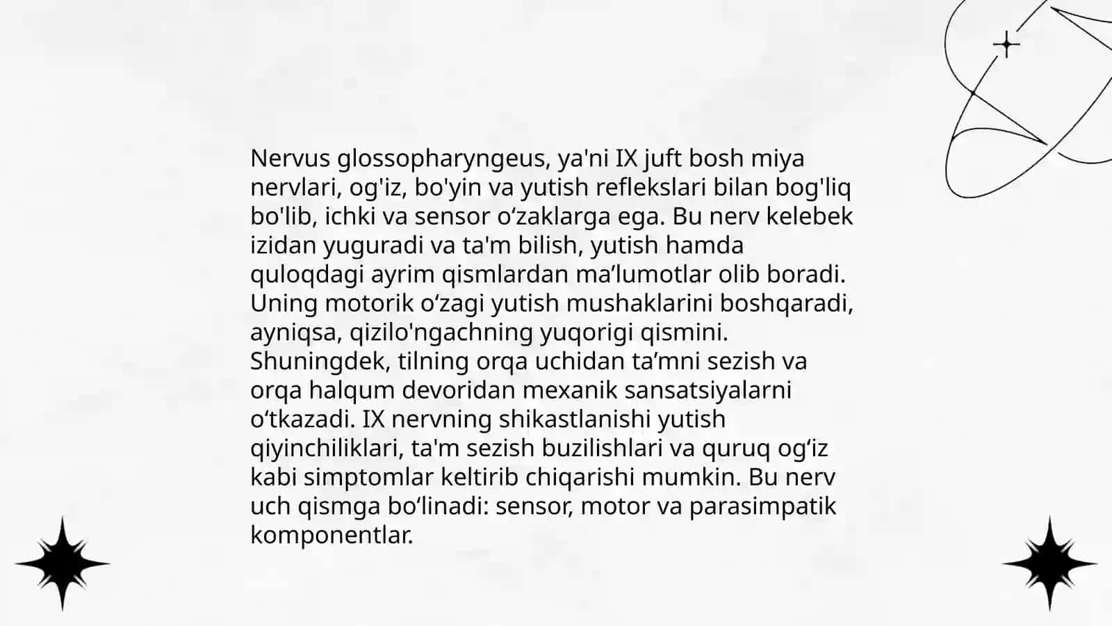 Aralash bosh miya nervlarning funksional va klinik anatomiyasi (IX va X juft BMN) 4