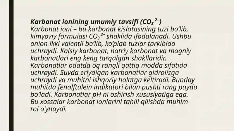 Anionlarning 3-guruhi va ularga xos sifat reaksiyalar 4