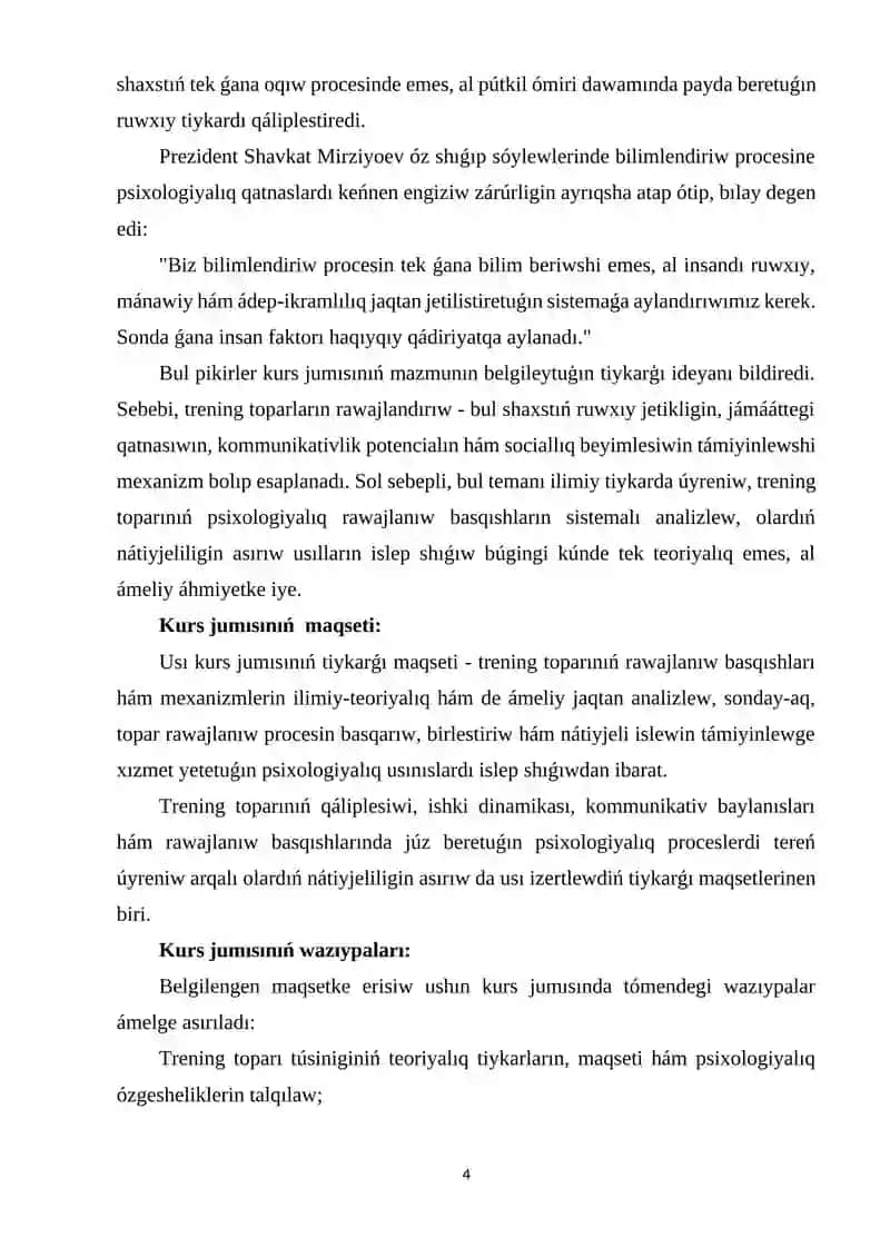 Trening toparın rawajlandırıw fazaları hám mexanizmleri 4