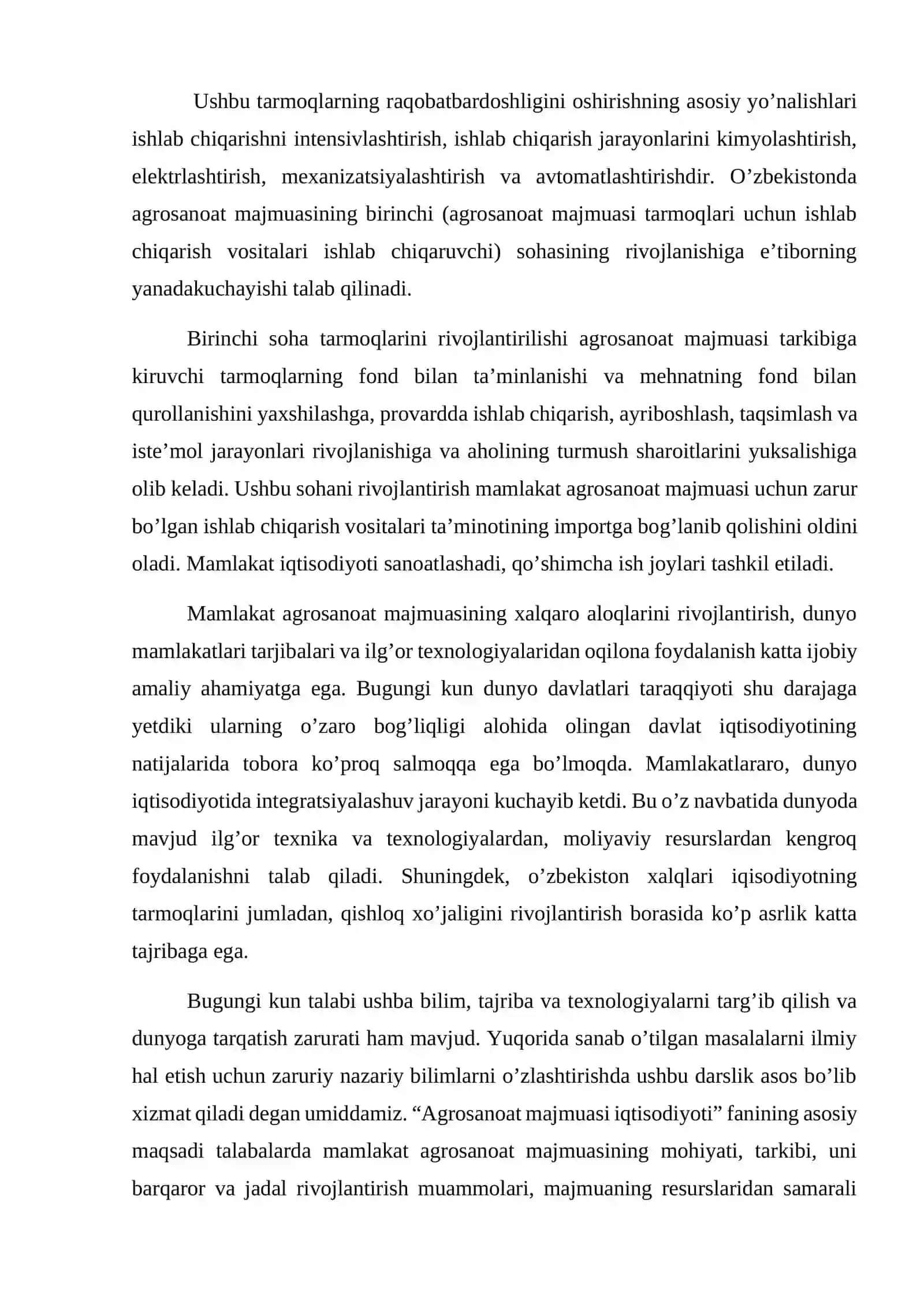 Agrosanoat majmuasi moddiy-texnika resurslari, ularning tarkibi va xususiyatlari 4
