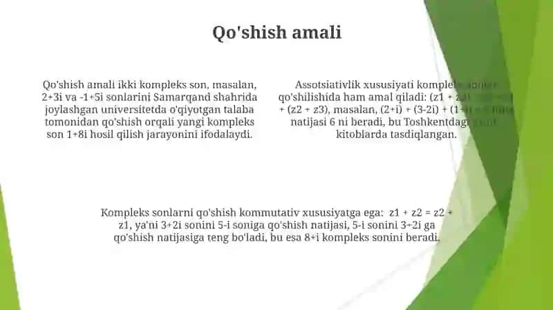 Kompleks Sonlar Ustida Amalar 4