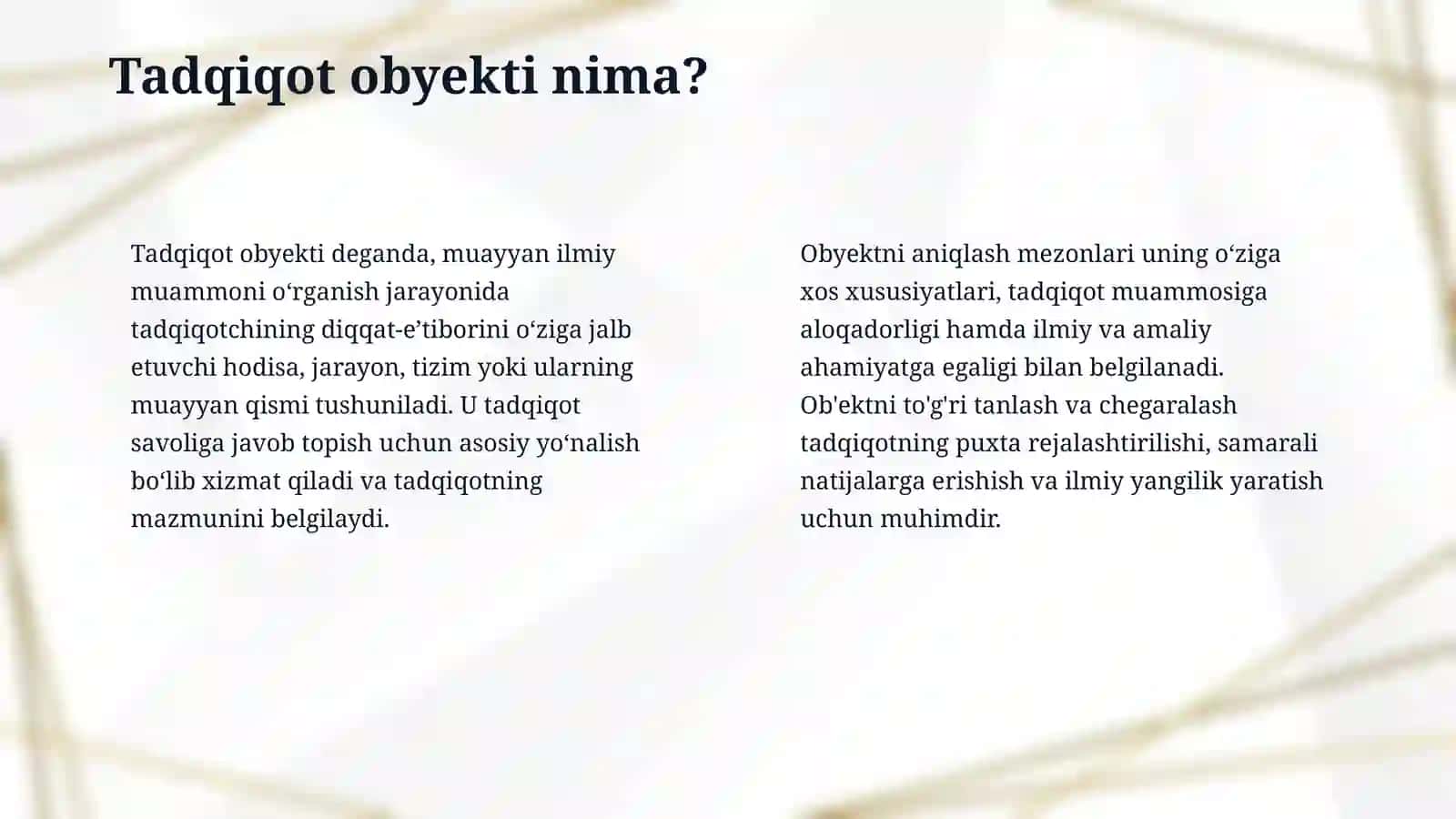 Tadqiqot ishi obyekti, metodlar tasnifi va tavsifi 4
