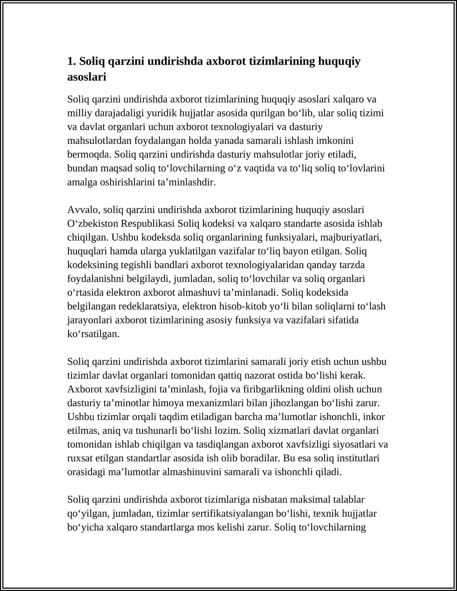 SOLIQ QARZINI UNDIRISHDA DASTURIY MAHSULOTLARDAN FOYDALANISH TARTIBI 4