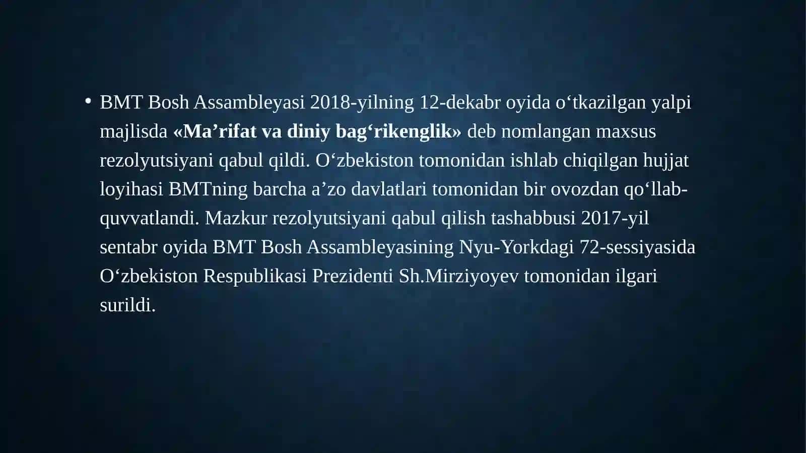 Diniy bag‘rikenglik sohasida olib borgan Oqilona siyosati 4