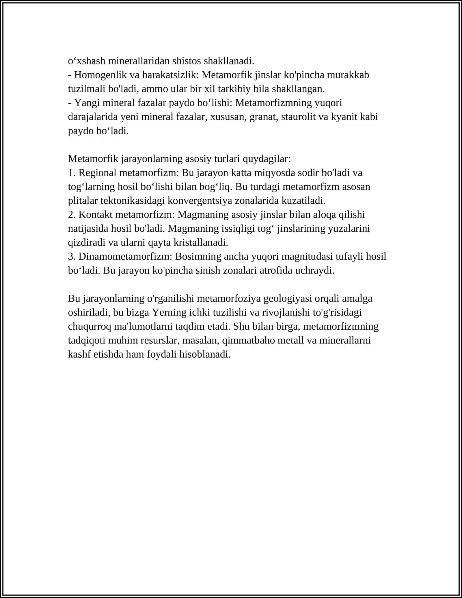 METAMORFIK JARAYONLAR GEOKIMYOSI 4
