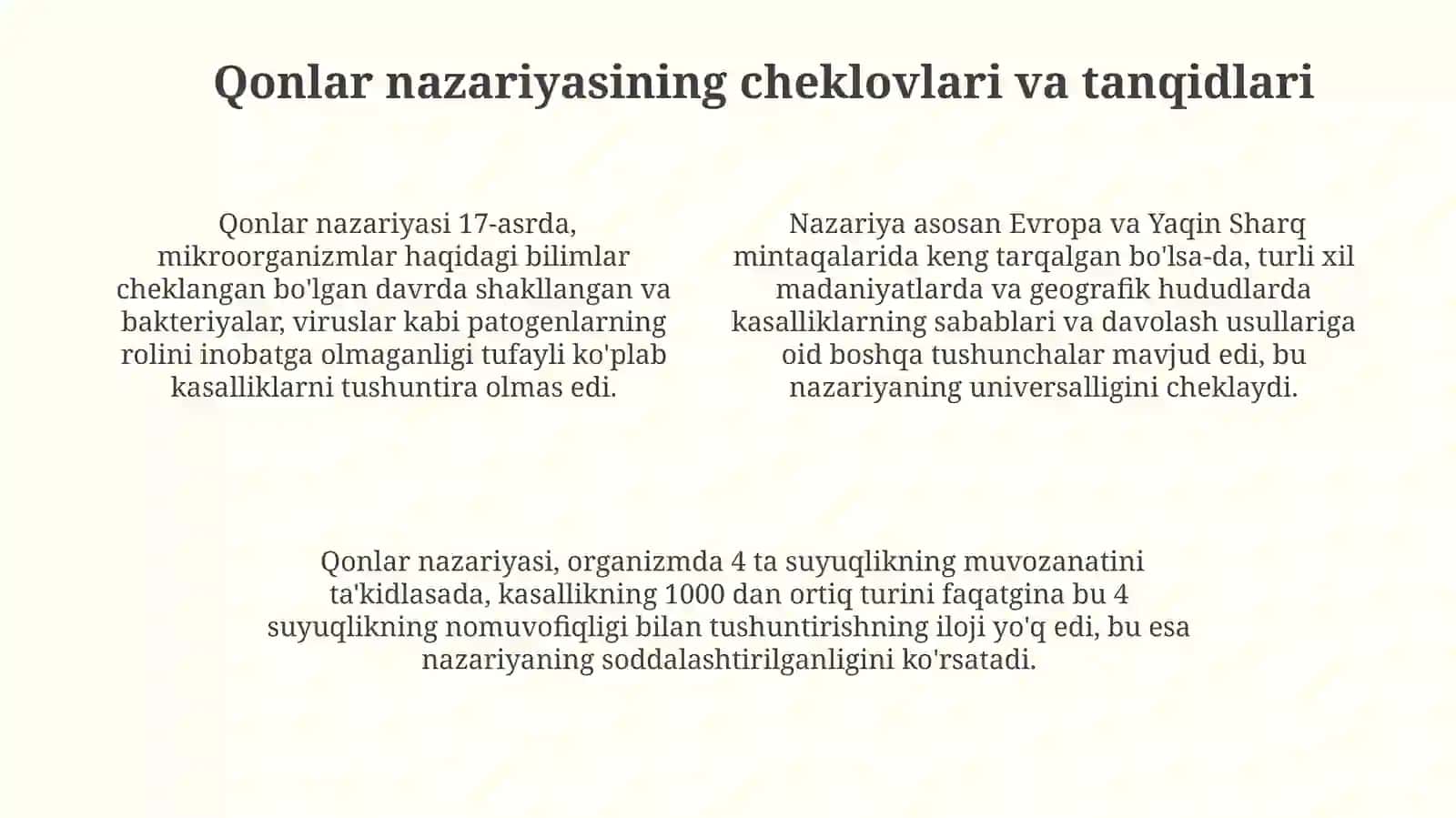 Kasalliklar va inson mijozlari paydo bòlishininggumoralnazariaysi 4