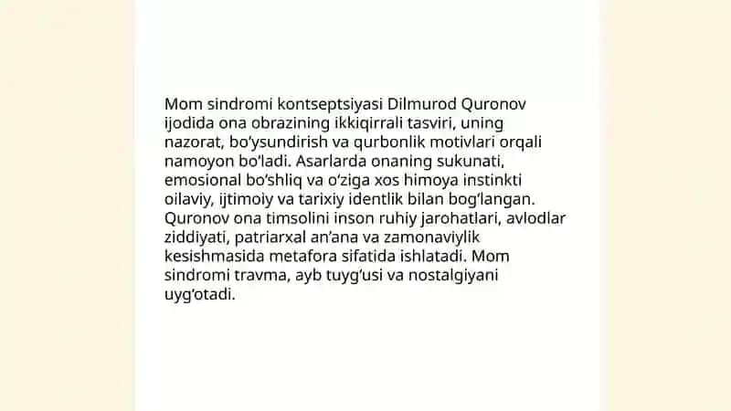 Dilmurod Quronovning hozirgi adabiy jarayon tanqidiy maqolalarini o'qish 4