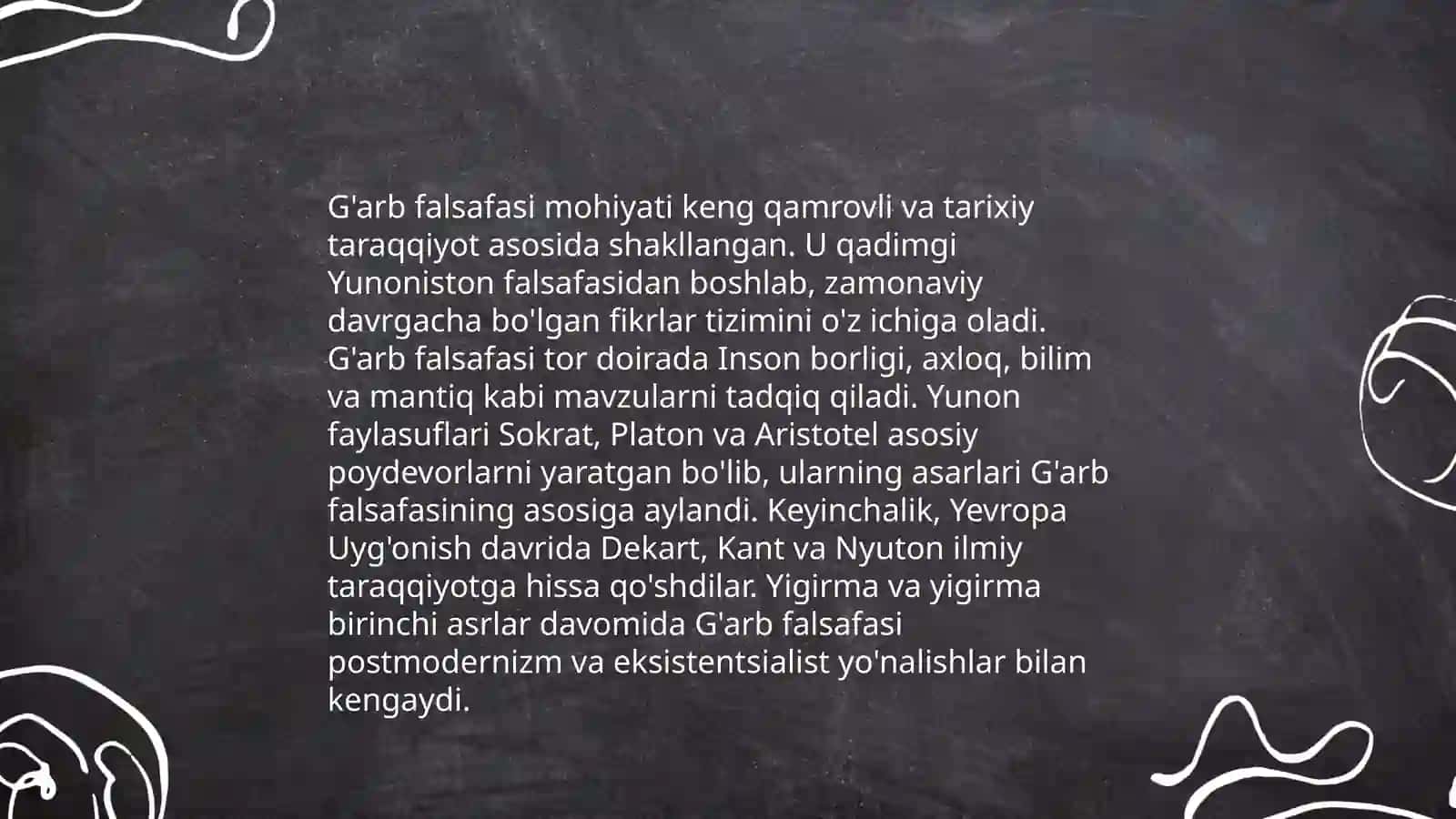 Falsafaning mohiyatiga oid Sharq va G'arb mutafakkirlari ta'riflari tasnifi 4