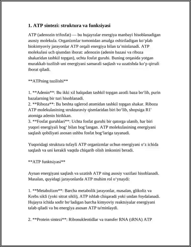 METABOLIZM JARAYONI ENERGIYA HOSIL BOLISHI VA SARFLANISHI 4