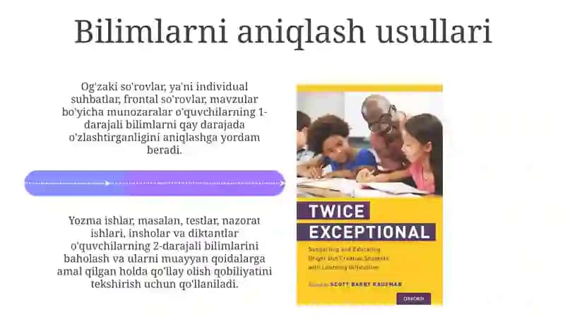 Tarbiya fanini oqitishda oquvchilarning bilim konikma va malakalarini tashxis etish 4