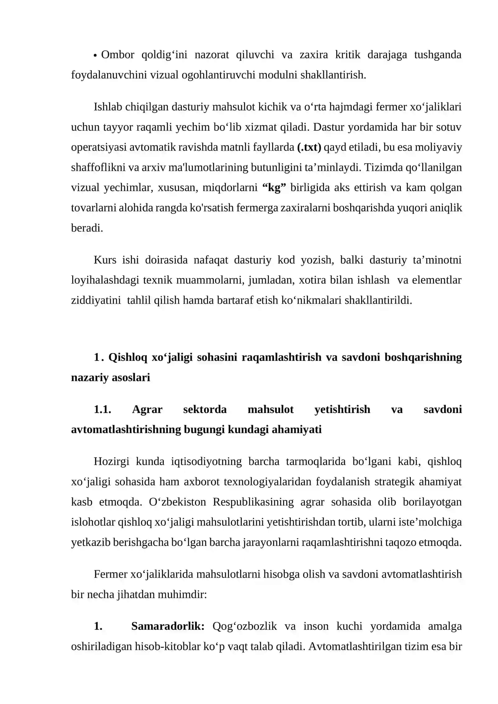 Visual Studio muhitida dasturlash | Kurs ishi - FERMER XO’JALIKLARIDA MAHSULOT YETISHTIRISH VA SAVDONI BOSHQARISH DASTUR ILOVASINI YARATISH 4