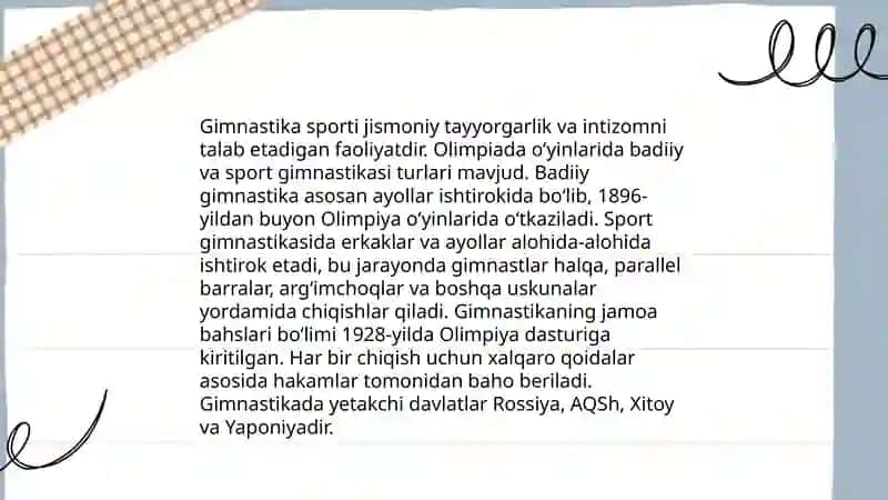 Gimnastika turlari va tasnifi 4