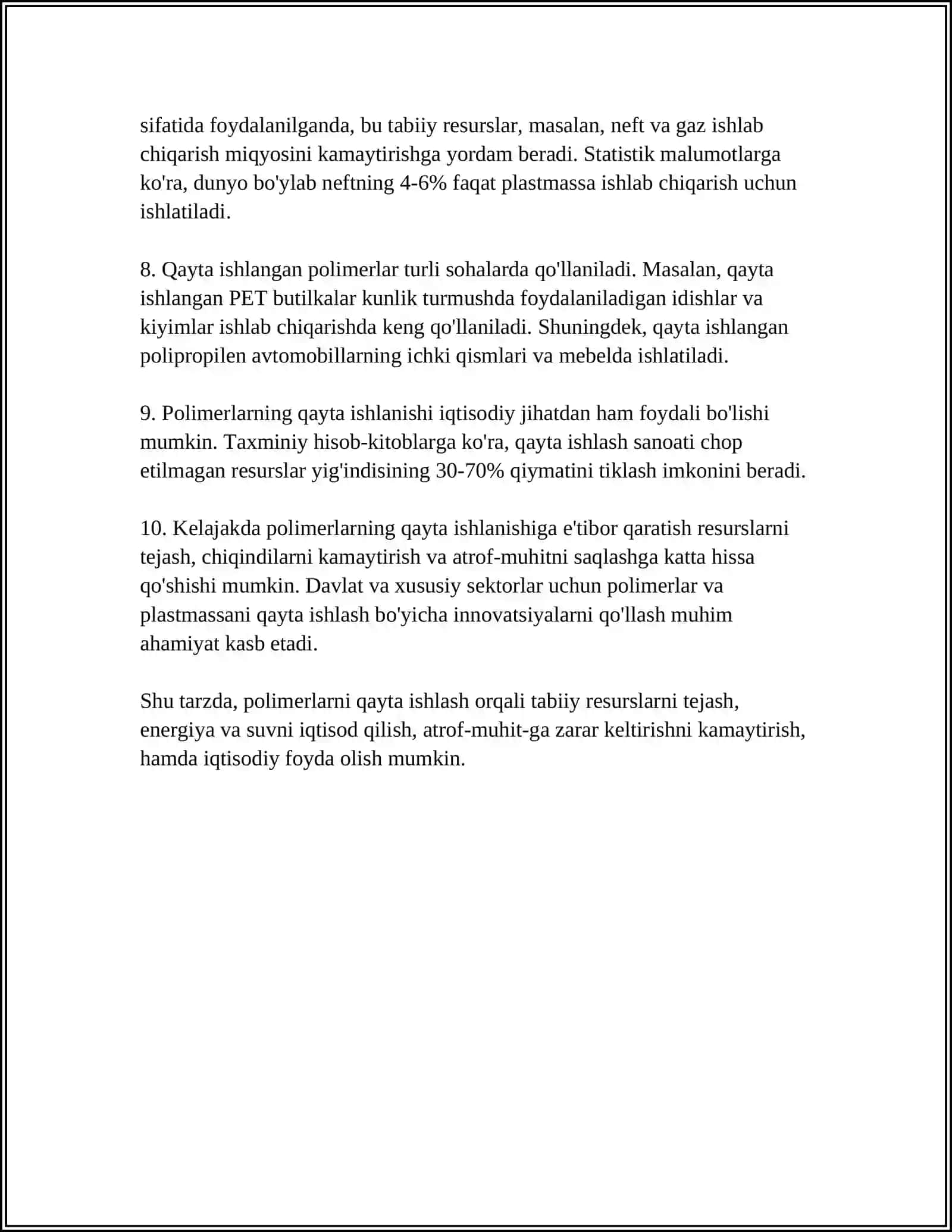 POLIMERLARNI TABIATDAGI AHAMIYATI 4