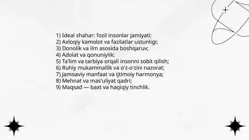 Farobiyning fozil odamlar shahri asariga sharh 4