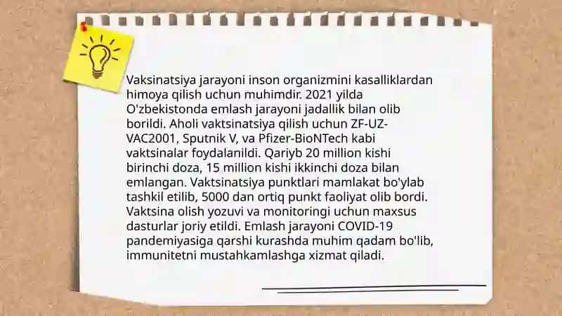 Yuqumli kasalliklarning maxsus immunoprofilaktikasi haqida ma'lumot to‘plash 4