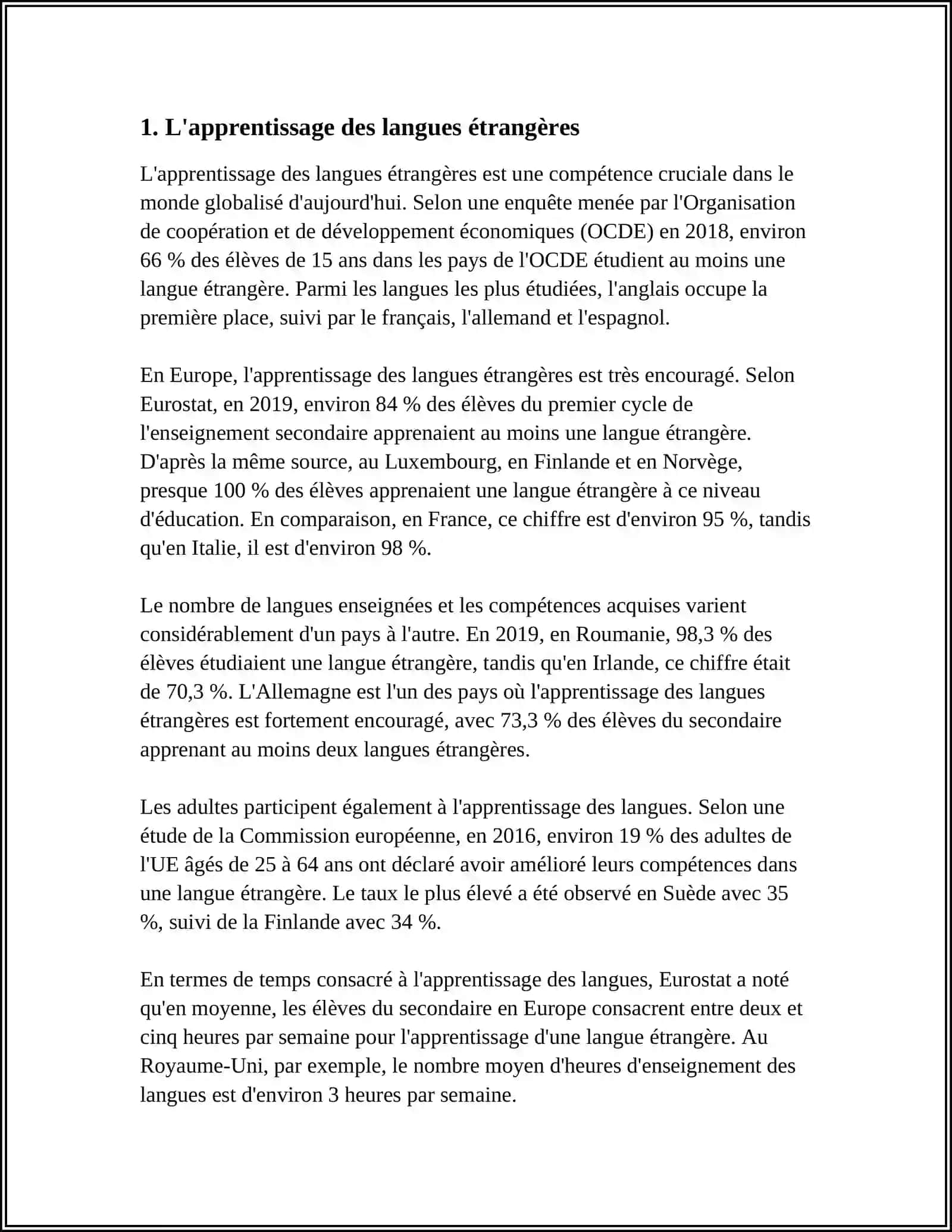 L'apprentissage des langues étrangères 4
