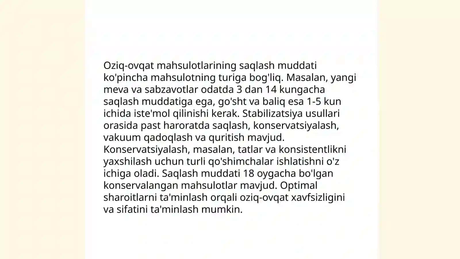 Oziq ovqat mahsulotlarini fizik tahlil qilishning ahamiyati 4