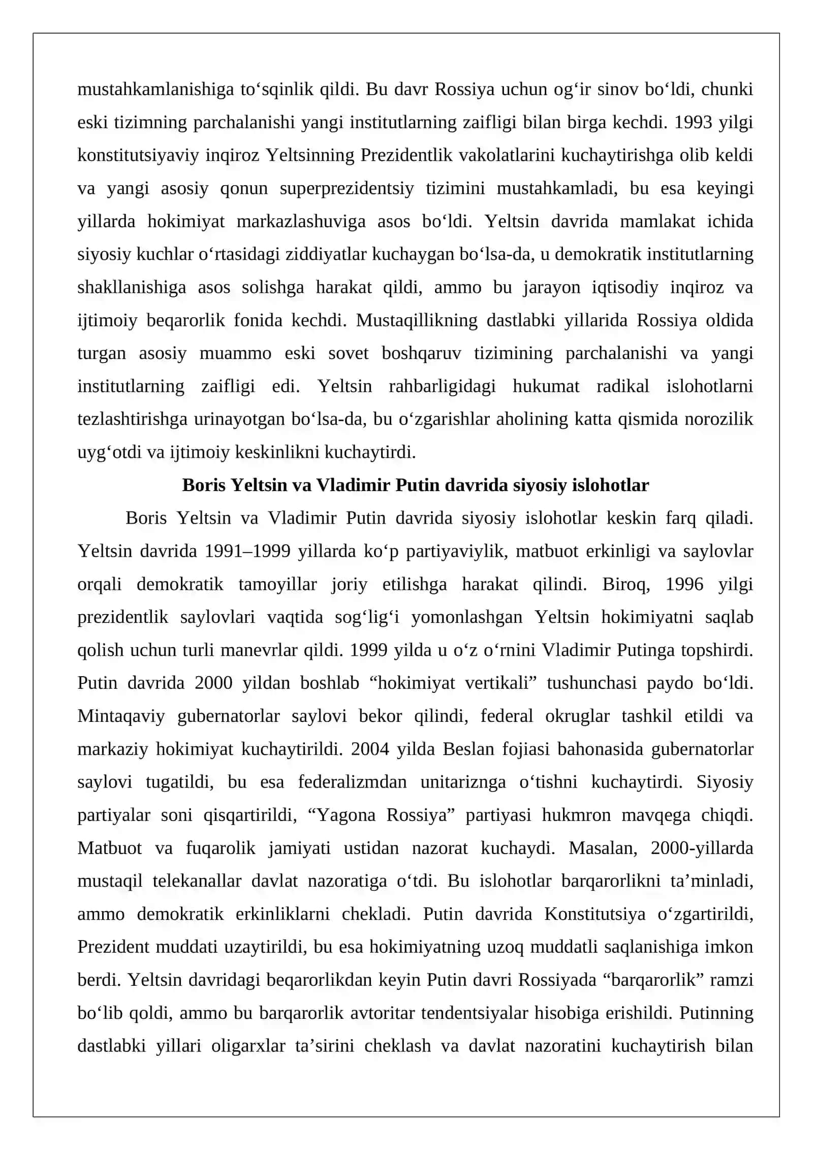 XX asr oxiri – XXI asr boshlarida Rossiya, Belorusiya va Ukraina 4