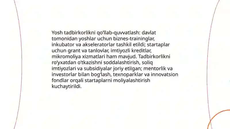 Yoshlarni qo'llab - quvvatlash borasida islohotlar 4
