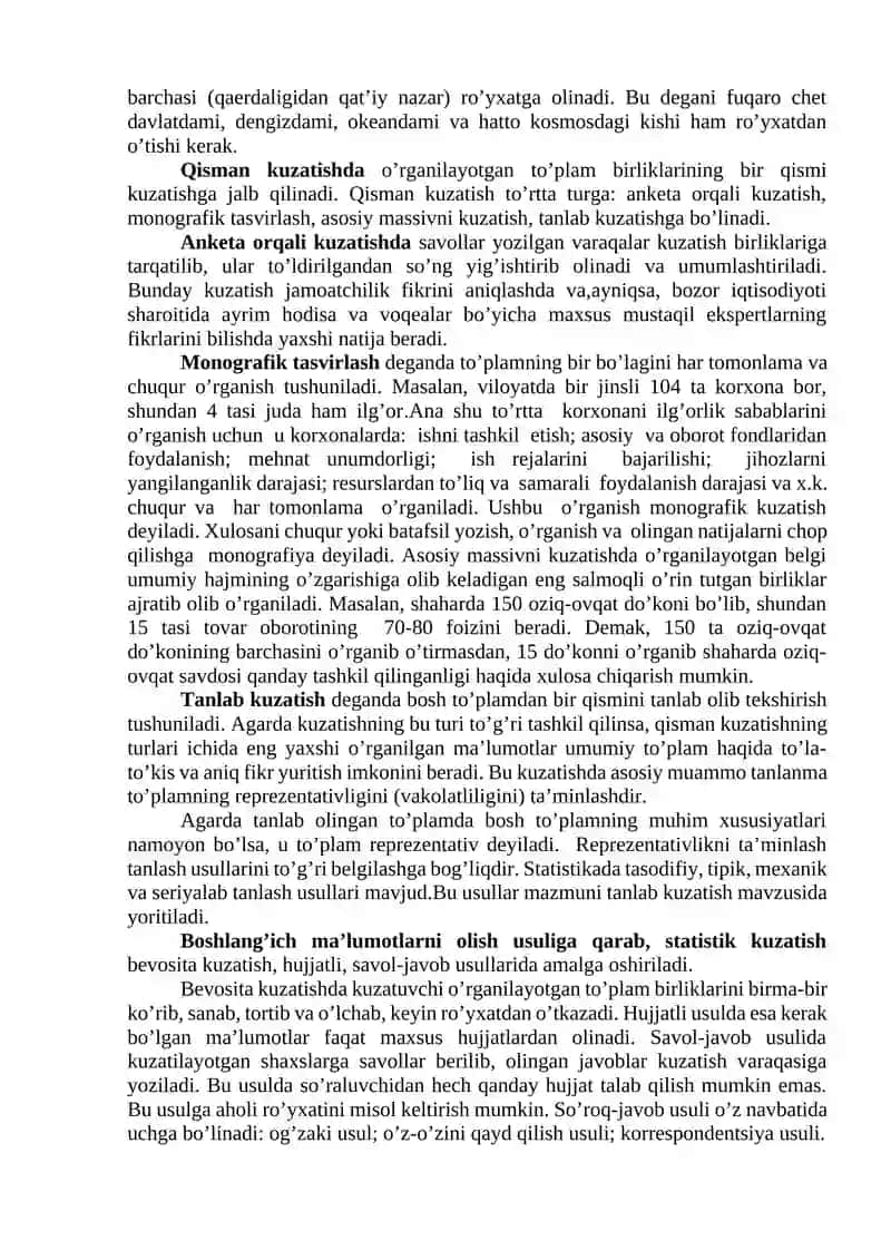 STATISTIK MA’LUMOTLARNI TO‘PLASH NAZARIYASI VA AMALIYOTI 4