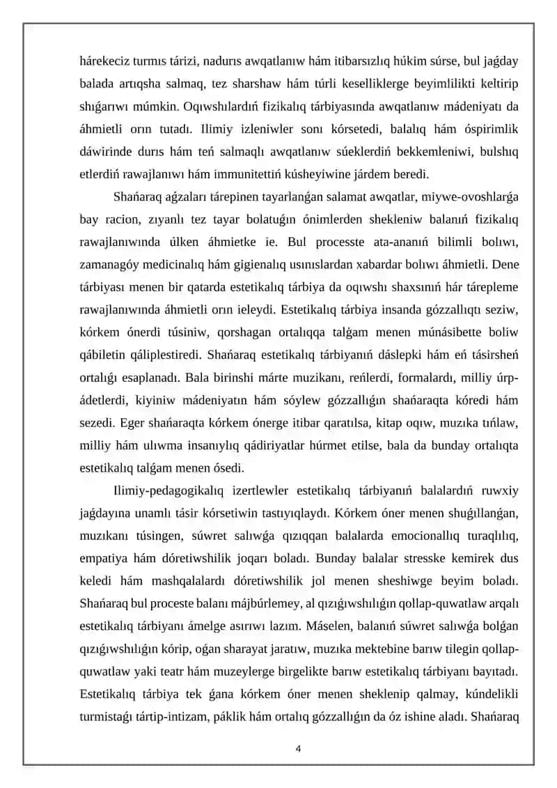 Shańaraq tárbiyası 4