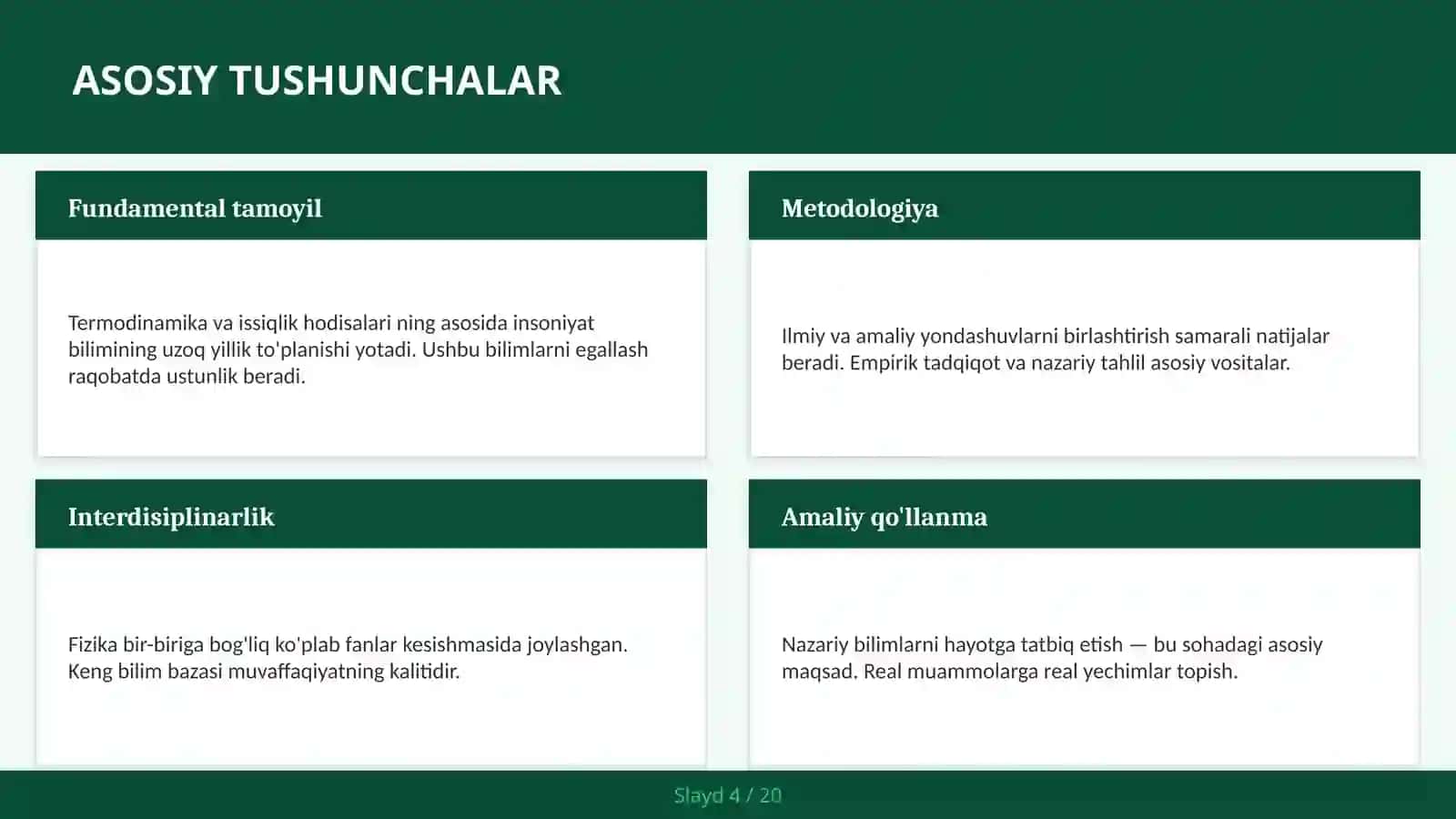 TERMODINAMIKA VA ISSIQLIK HODISALARI 4