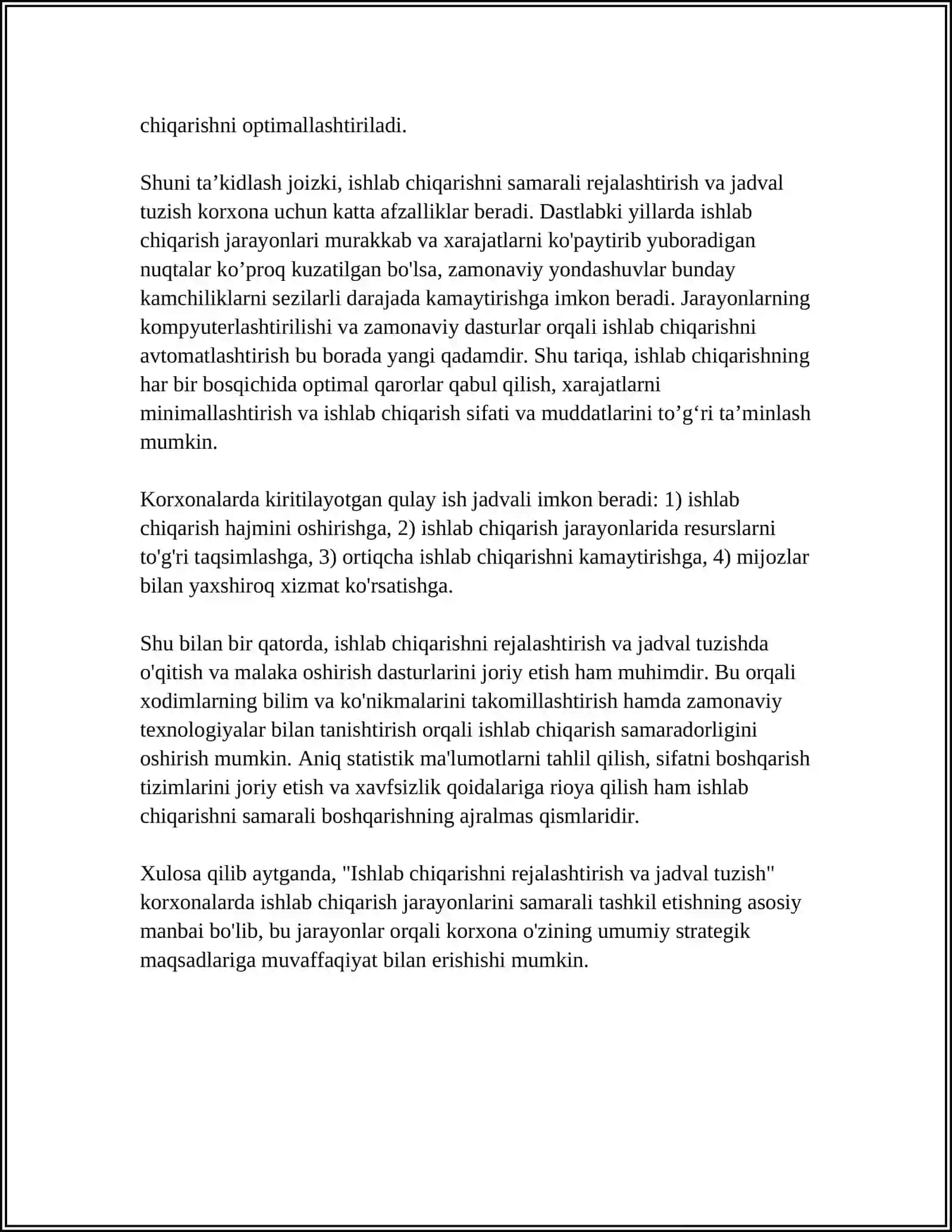 KORXONADA ISHLAB CHIQARISHNI VA XODIMLARNI BOSHQARISH 4