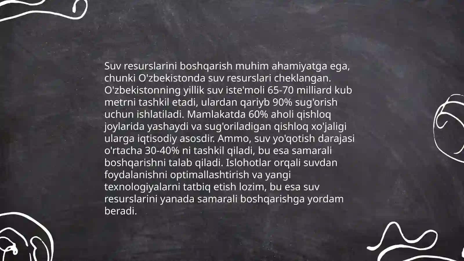 Oʻzbekiston shoʻr suvlarni chuchuklashtirish boʻyicha loyiha gʻoyasini yaratish 4