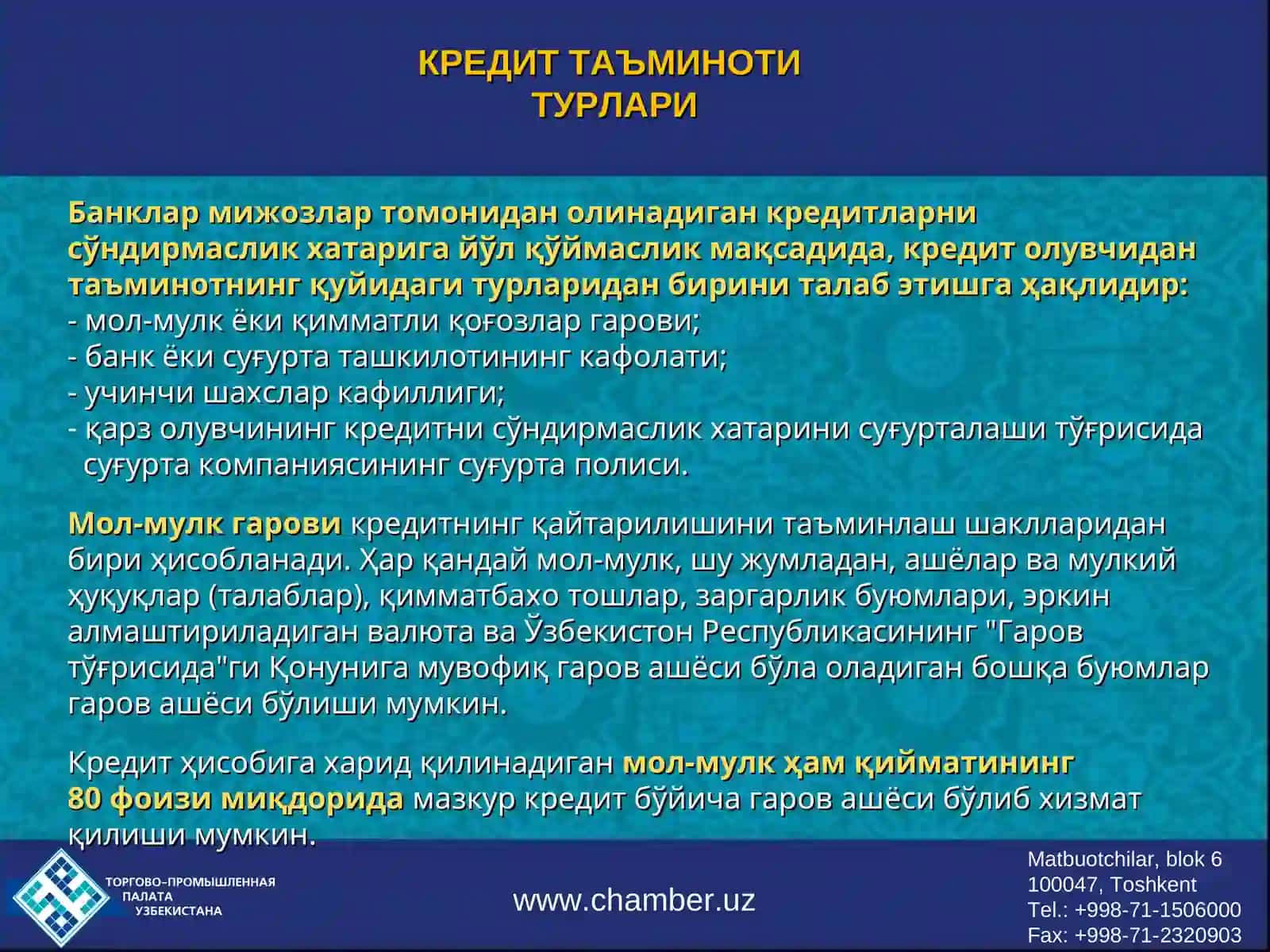 КИЧИК БИЗНЕС ВА ХУСУСИЙ ТАДБИРКОРЛИК РИВОЖИДА 4