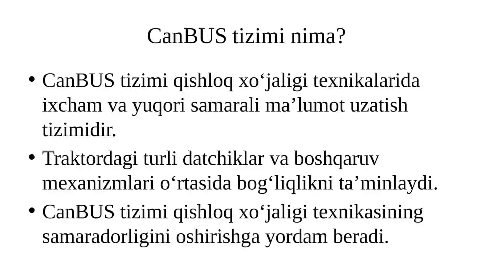 CanBUStiziminio’rganish 4