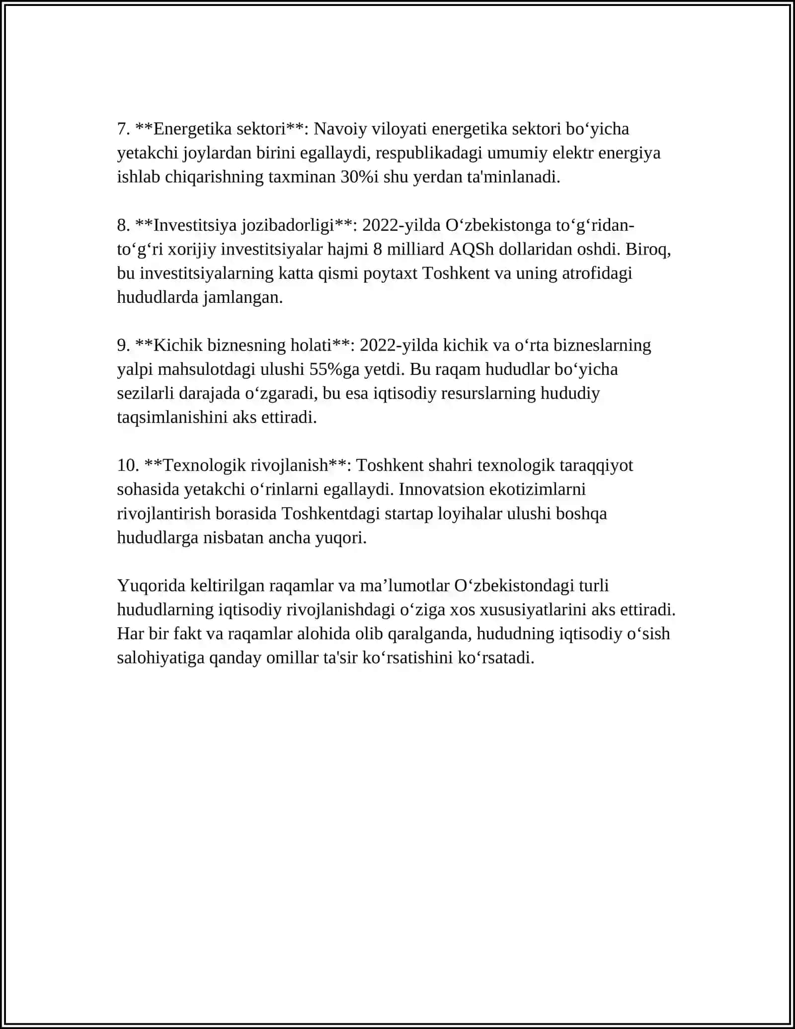 FARG'ONA DAVLAT UNIVERSITETI IQTISODIYOT KAFEDRASI REFERAT 4