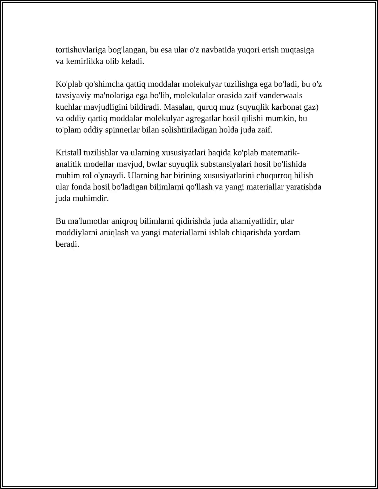 Oddiy qattiq moddalarning kristall tuzilishi 4