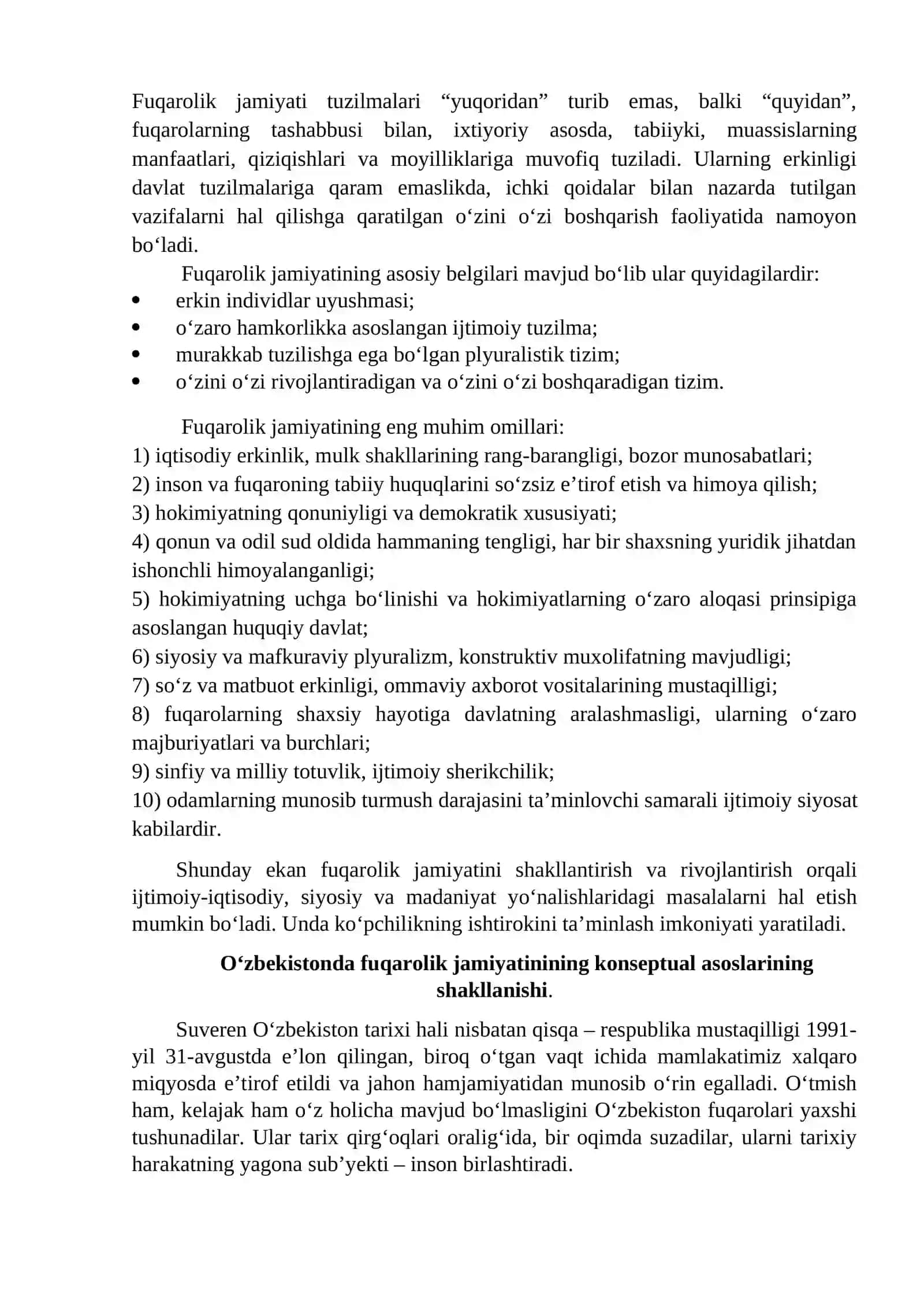 O‘zbekistonda demokratik, fuqarolik jamiyati asoslarining shakllanishi, amalga oshirilgan siyosiy islohotlar 4