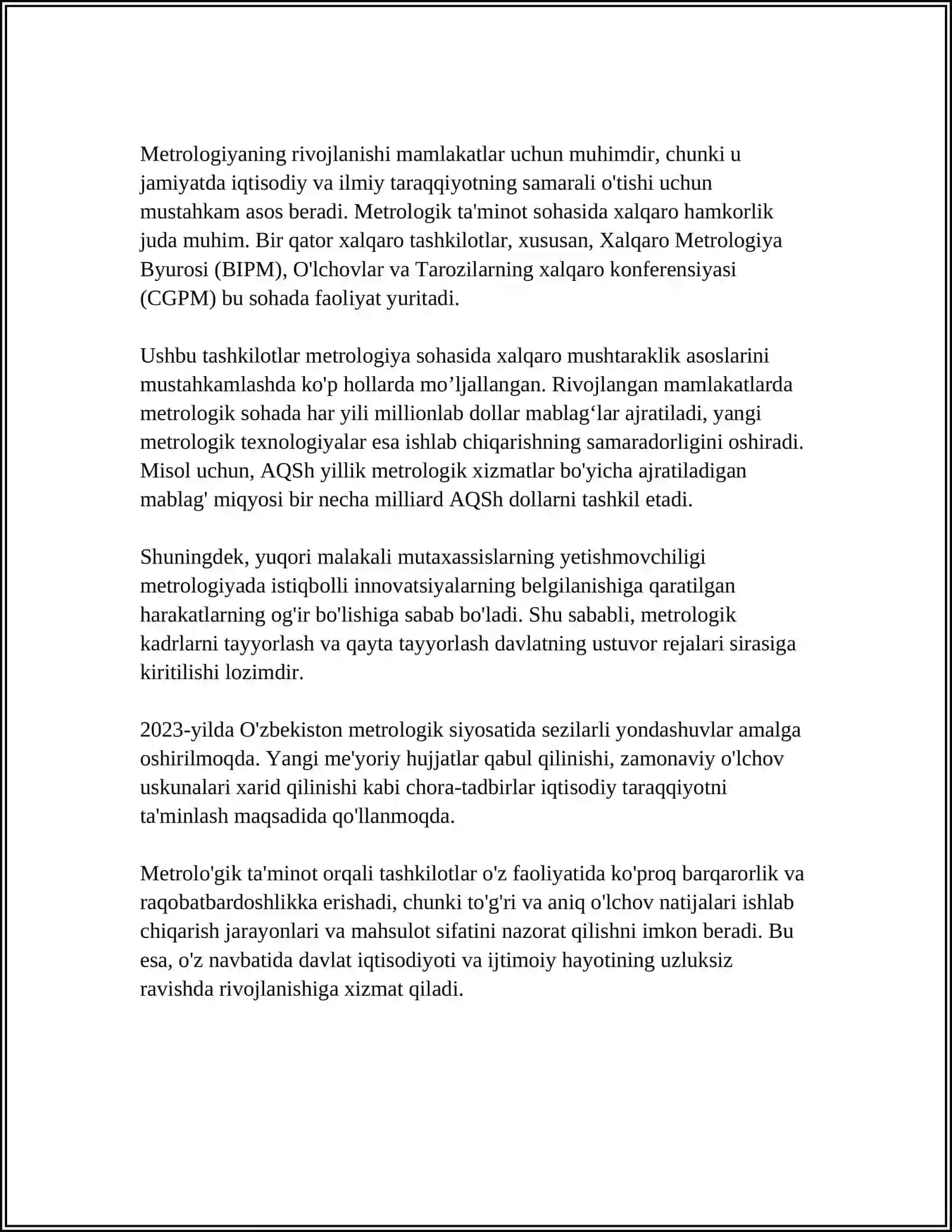 METROLOGIK TAʼMINOT TUSHUNCHASI 4