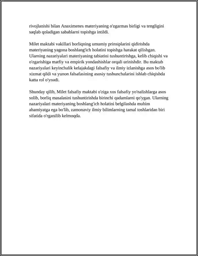 Milet Falsafiy Maktabida Borliq Masalasi 4